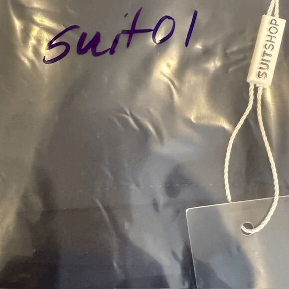 NWT The Suit Shop Navy Blue Dress Slacks Slim Stretch Fit 33 R - Picture 12 of 12